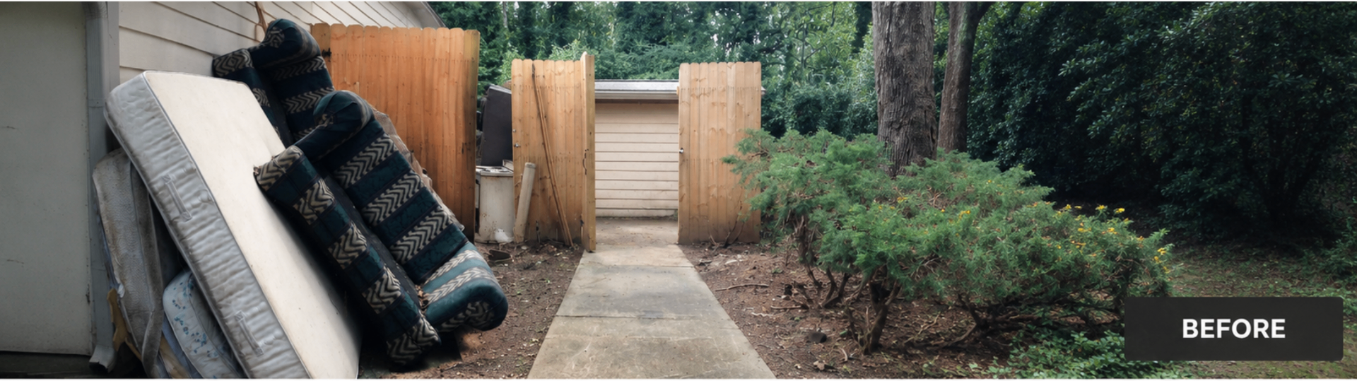 Garage before junk removal